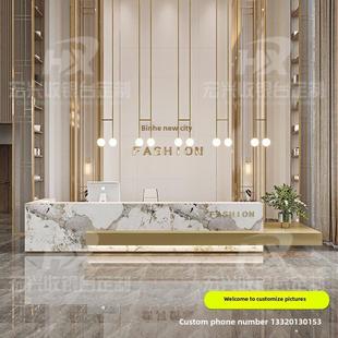 真大理石公司前台酒店售楼部前台接待台健身房培训机构吧台收银台