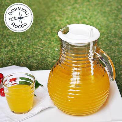 Bormioli意大利进口威哇冷水壶玻璃果汁壶带冰桶搅拌棒大容量水壶