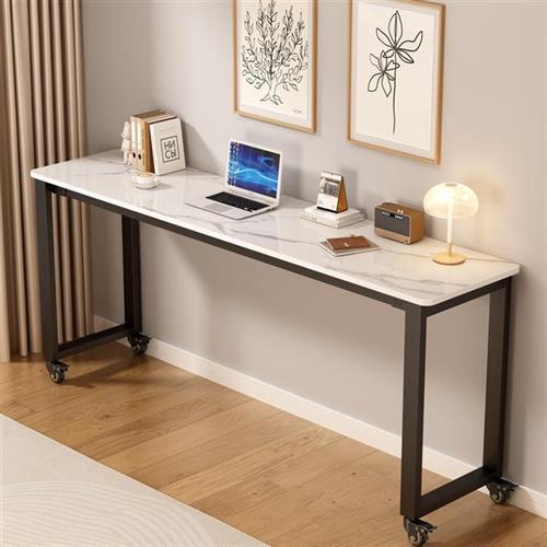 岩板电脑桌可移动卧室床边桌阳台桌学生家用简易写字台双人长书桌