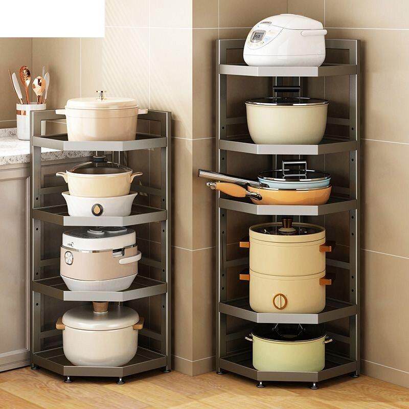 厨房专用三角置物架多功能落地式形墙角墙面放盆窄小放菜蓝子蔬菜