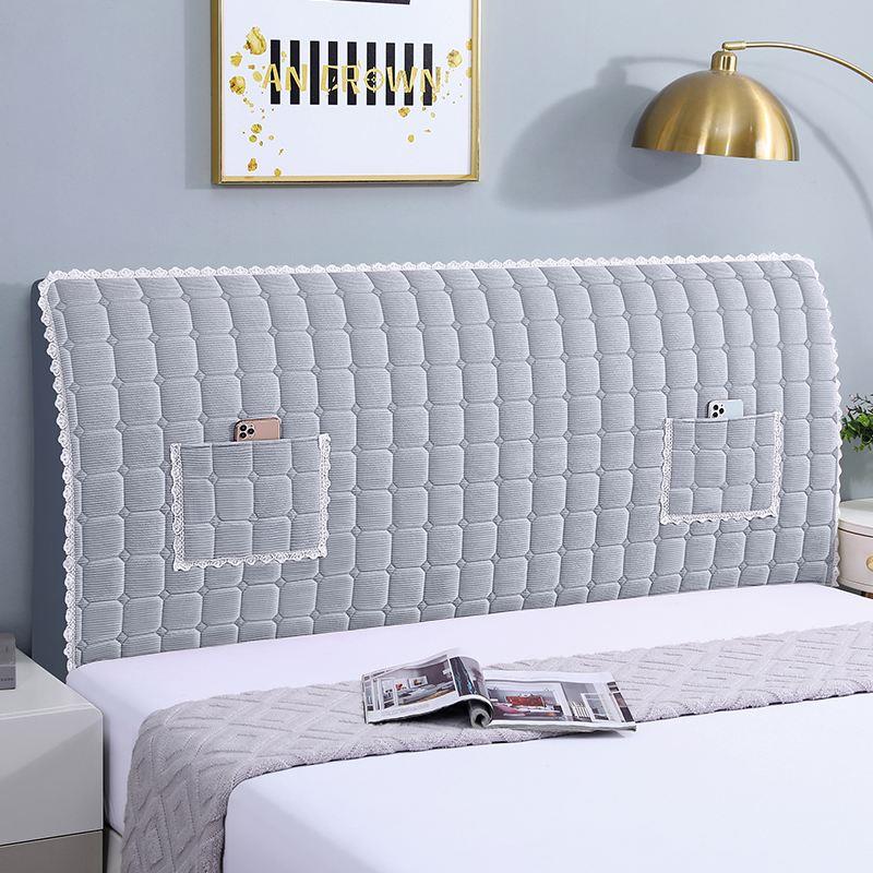 2025新款床头套罩全包防尘罩套加厚绒布床头罩简约床头靠背可拆洗