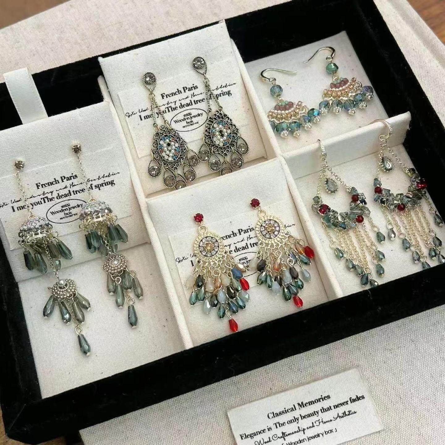 新款法式复古长款流苏耳环女韩版甜美耳坠显脸瘦时尚气质耳饰百搭