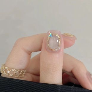 纯手工儿童穿戴甲女童美甲纯手工穿戴甲超仙显白光圈蝴蝶猫眼美甲