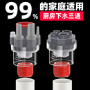 厨房下水三通洗菜盆水槽防臭神器洗碗机净水器50排水管道专用接头