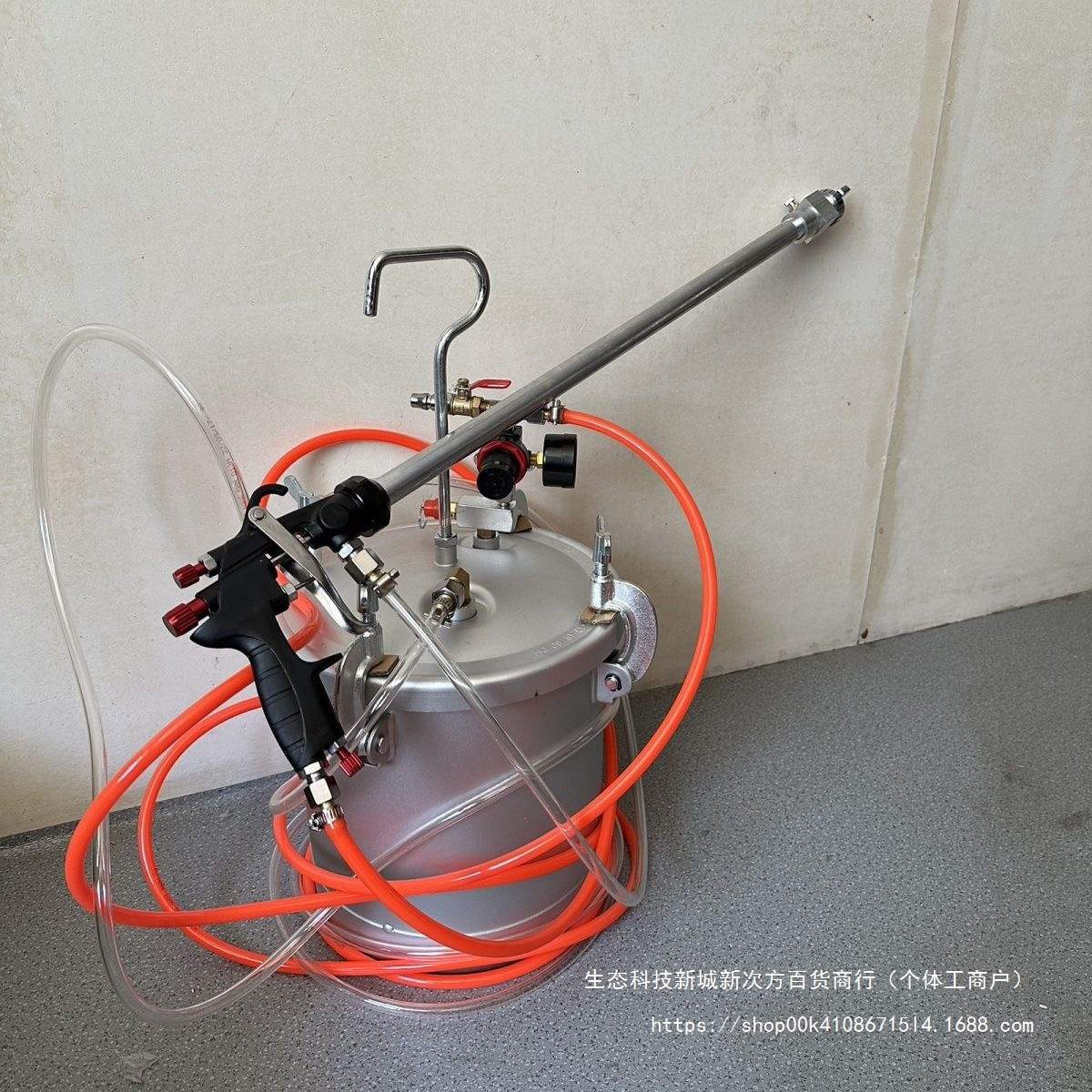彩钢瓦翻新77加长杆气动喷漆枪水包水乳胶漆水性漆包砂彩钢漆喷枪