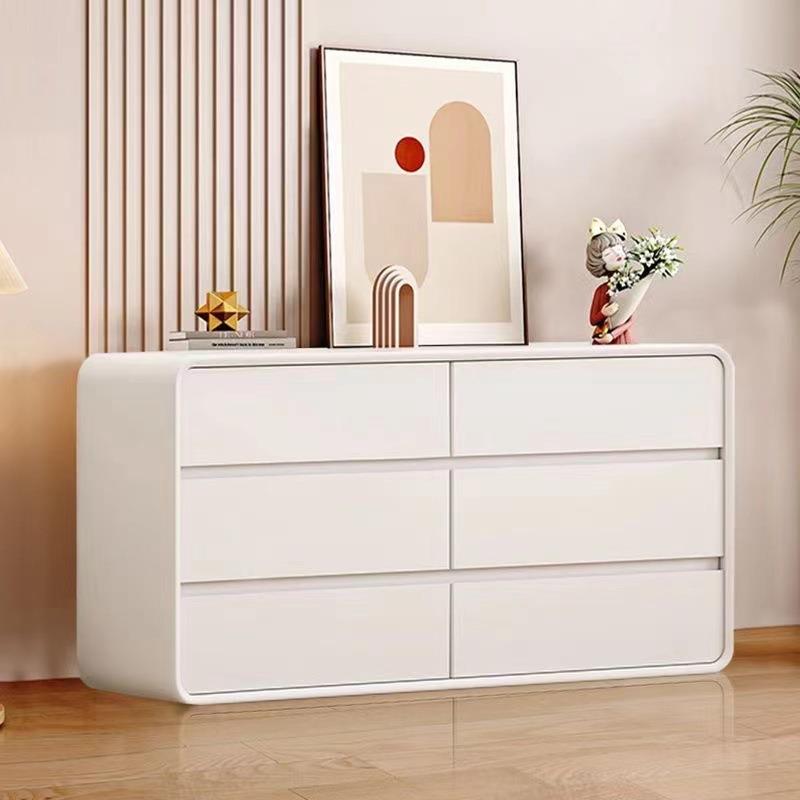 实木斗柜奶油风卧室床尾柜大容量简约收纳柜客厅靠墙抽屉柜八斗柜