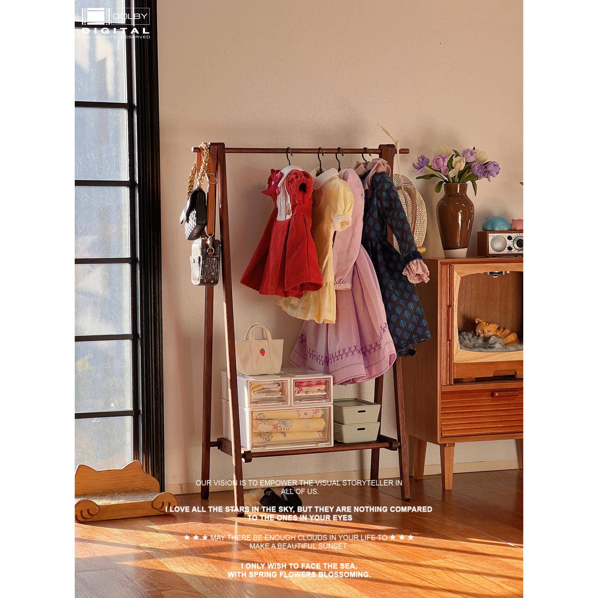 cs落地挂衣架5分小6分8分12分适用微缩模型娃屋迷你摆件