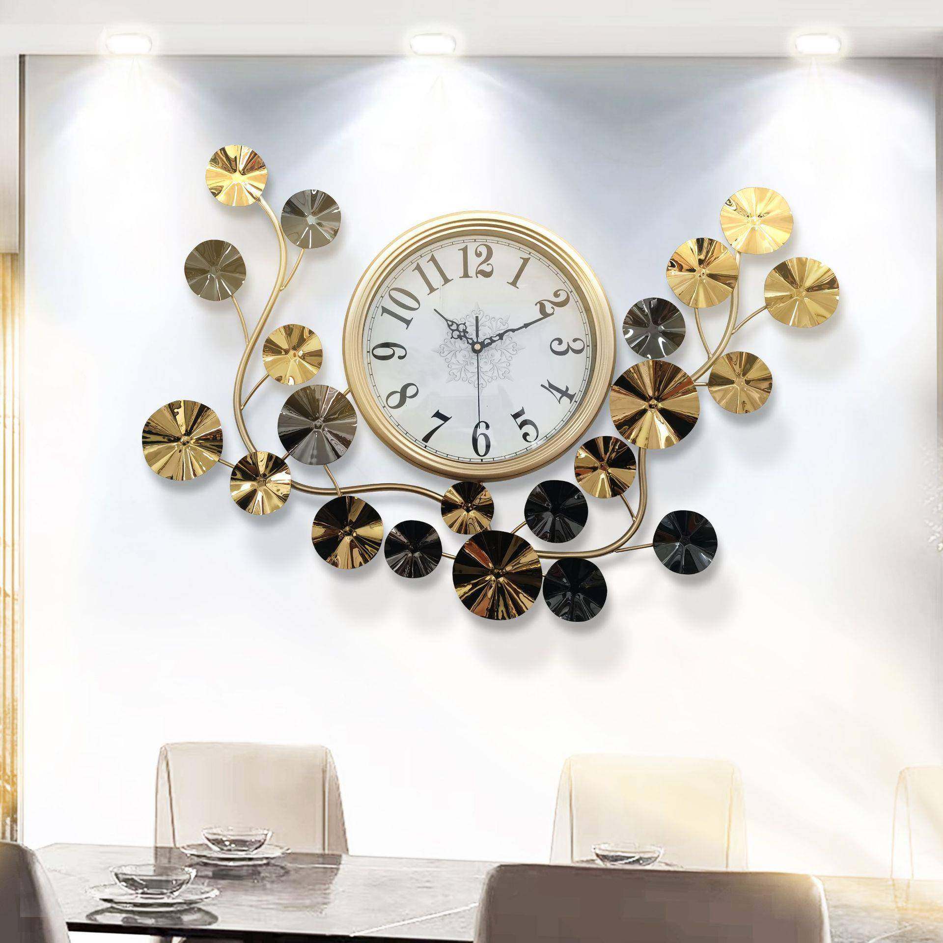 现代简约轻奢创意网红钟表挂钟客厅家用时尚装饰静音艺术时钟挂墙