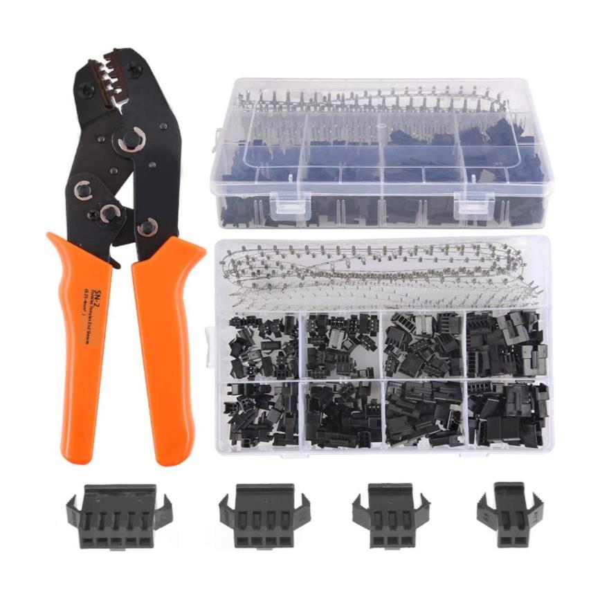 560Pcs2.54mm间距2345针SN-2压接工具SM外壳公母排针压接端子