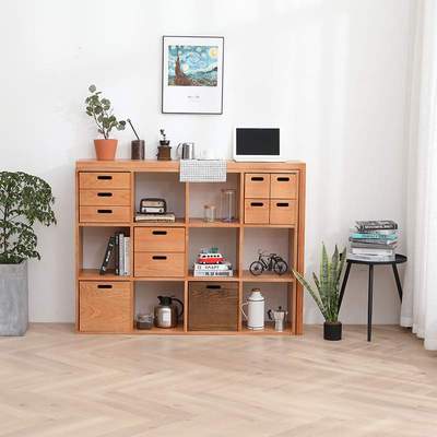 北美黑胡桃木实木书桌现代简约樱桃木一体书桌书架小户型转角书桌