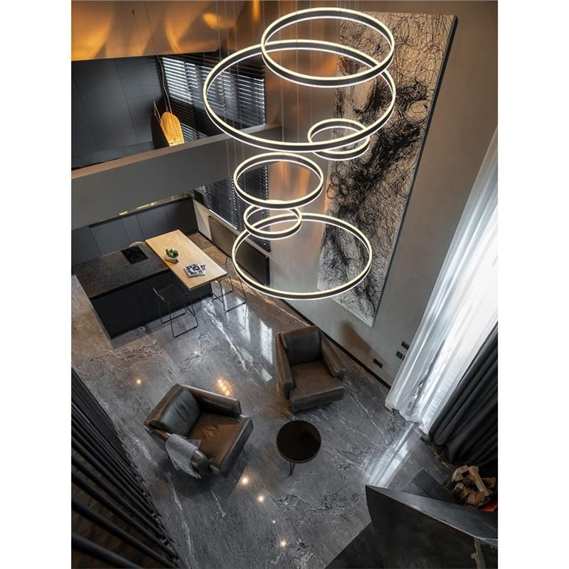 别墅复式楼中空跃层挑空现代简约轻奢高档中山客厅灯大吊灯直销