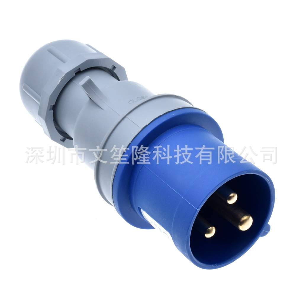16A 32A IP44工业插头316P6转C15品字凹槽母座1.8米舞台灯光房车