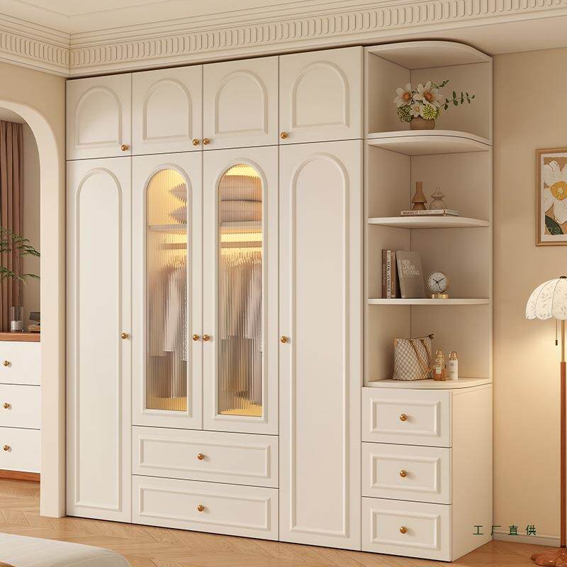 实木衣柜卧室家用法式复古大衣柜整柜加厚2026新款爆款奶油风柜子