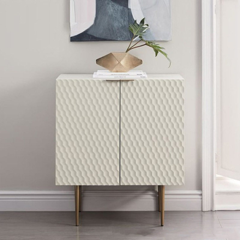 北欧后现代简约客厅玄关柜样板间白色烤漆别墅门厅柜不锈钢装饰柜