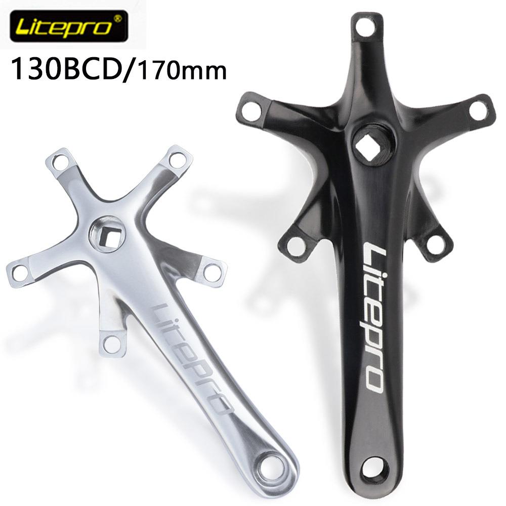 自行车LP方孔牙盘Litepro铝合金曲柄170mm折叠车曲柄bcd130mm