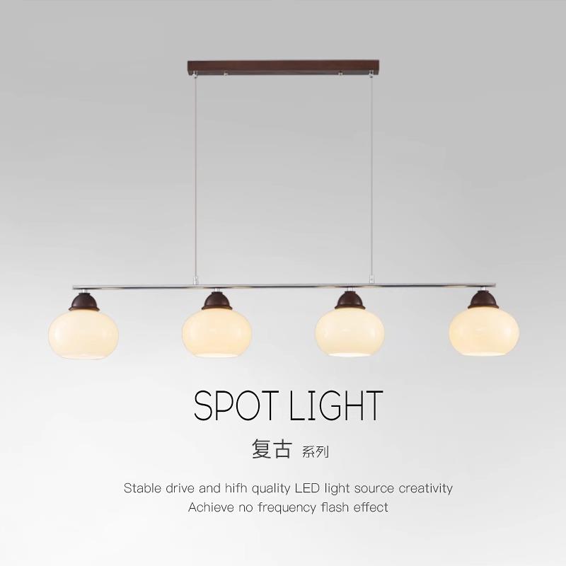 中古风柿子吊灯餐厅吧台灯法式复古饭厅餐桌灯感一字长条灯具