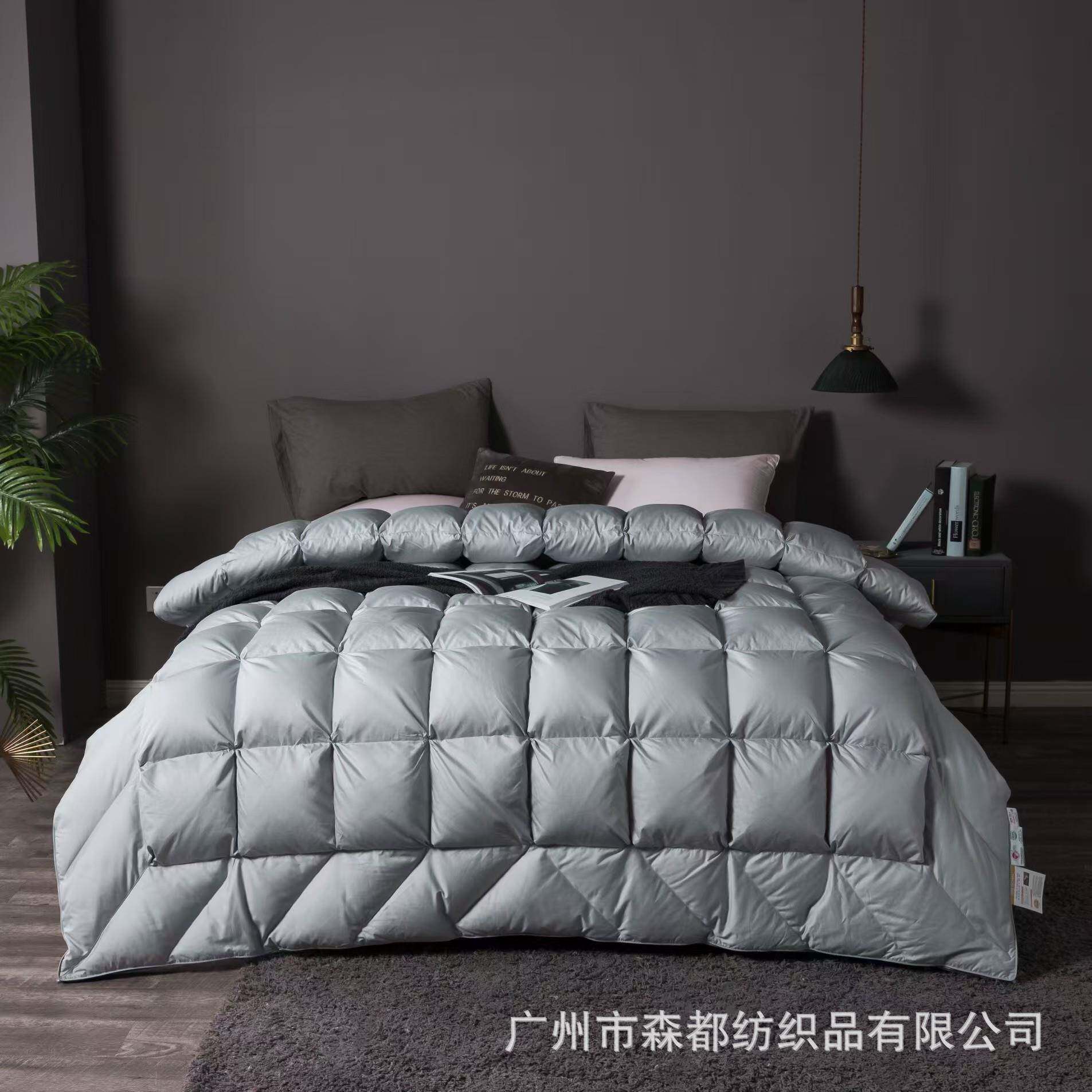 珍品冬季保暖白鹅绒被子全棉柔赛丝羽绒被宾馆被芯扭花加厚春秋被
