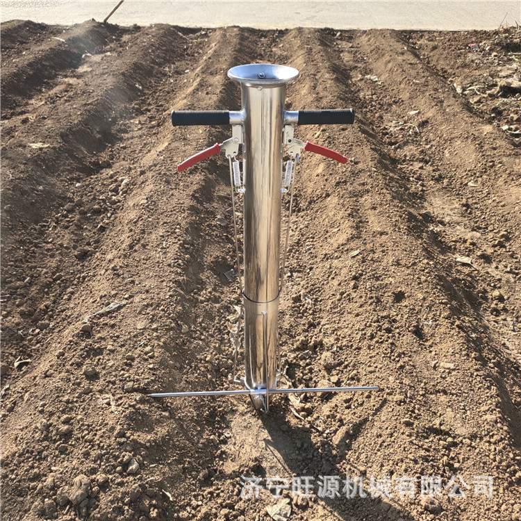 大棚种瓜栽苗器 双把手不锈钢栽苗器 省工省力移栽器