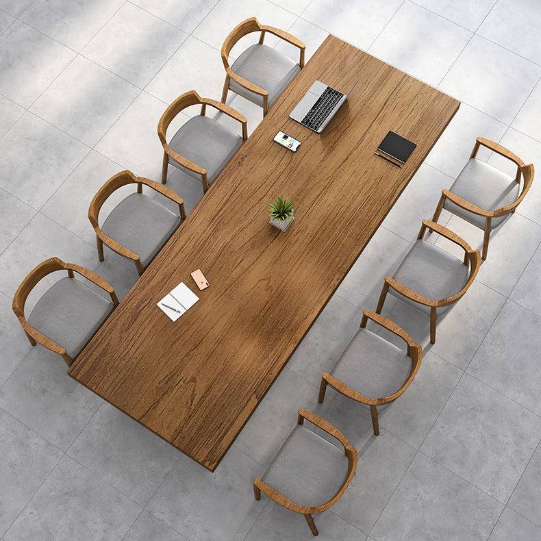会议桌长桌简约现代办公桌椅组合实木商用职员开会桌子长方形条桌