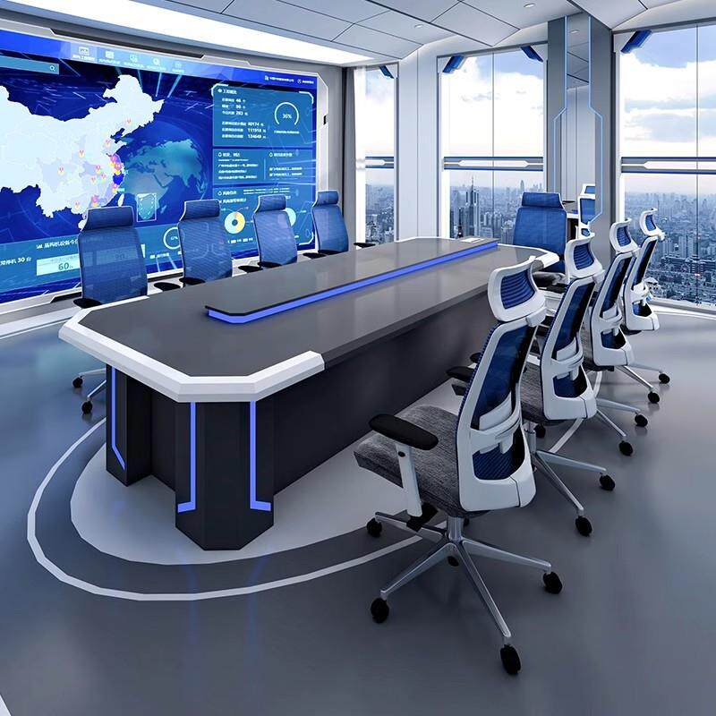 创意烤漆会议桌长桌科技感长条桌会议室时尚大中型洽谈桌椅组合