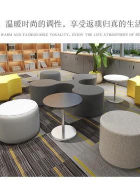 创意个性异形组合影院公共场所凳子办公区布艺休闲会议室接待沙发