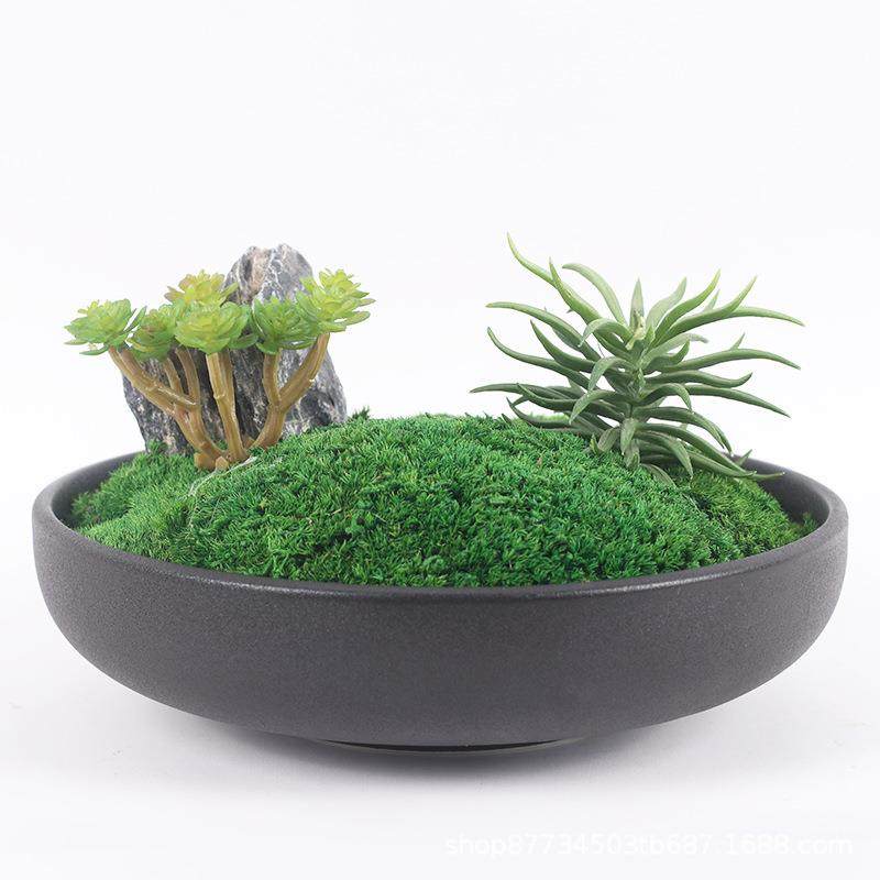 新中式仿真永生苔藓办公室书桌绿植样板间玄关茶几盆景会议室摆件,电子/电工,接线端子,淘宝优惠券,粉丝福利购,淘宝优惠卷