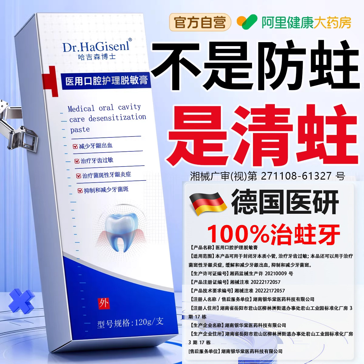 医用含氟防蛀膏牙龋齿修复去黑线菌斑儿童成人型正品官方牙齿脱矿