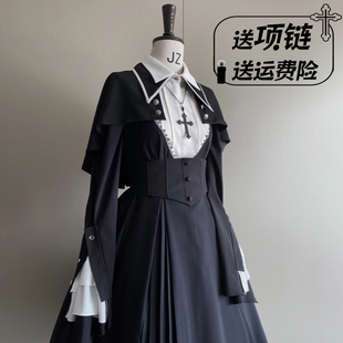 十字礼赞修女lolita菲比cos服哥特风秋冬大码OP表演出漫展新年