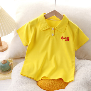 巴拉巴柆2024新款 男童polo衫 宝宝单件夏女童婴儿上衣短袖 儿童短袖
