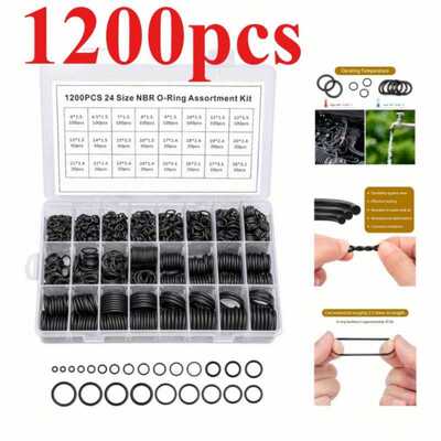 供应1200pcs密封圈修理盒 黑色橡胶修理盒 NBR O-RING KIT