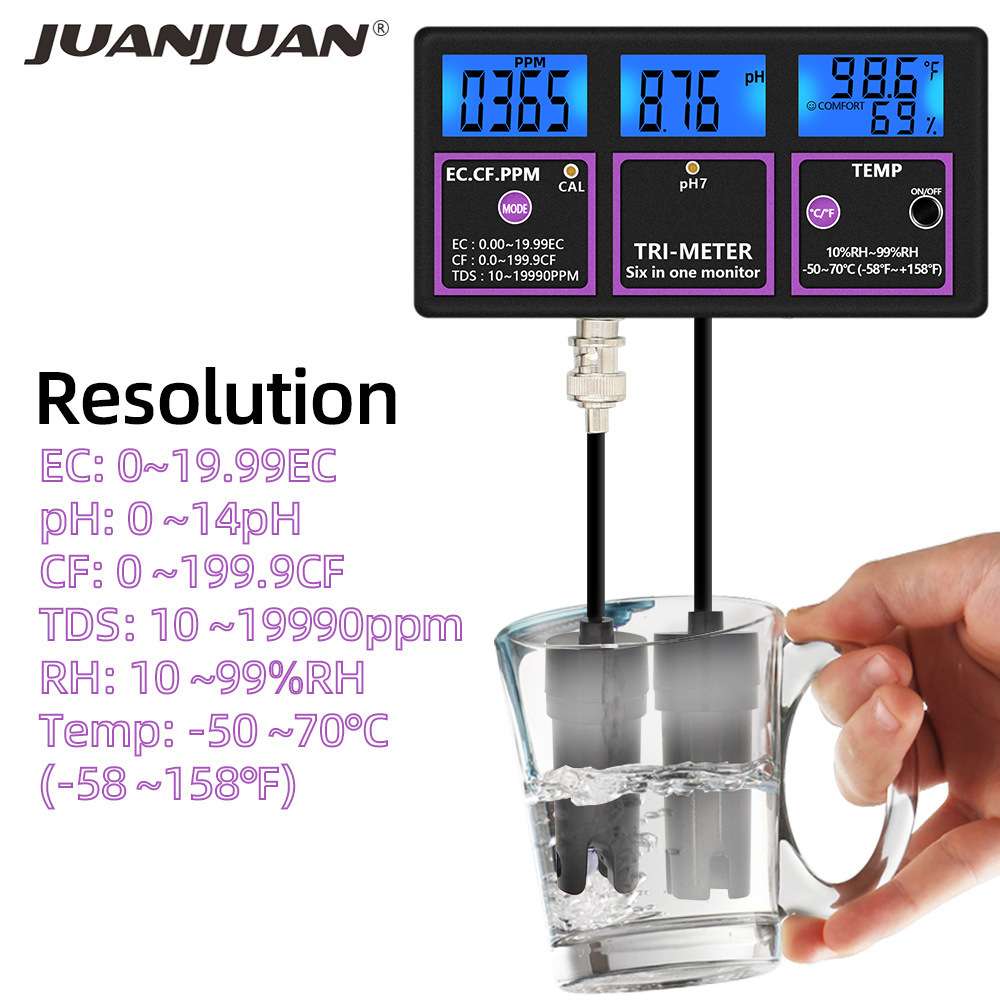 五合一多参数水质监测仪PH.温度.EC.CF.RH.TDS水质分析仪PH-116