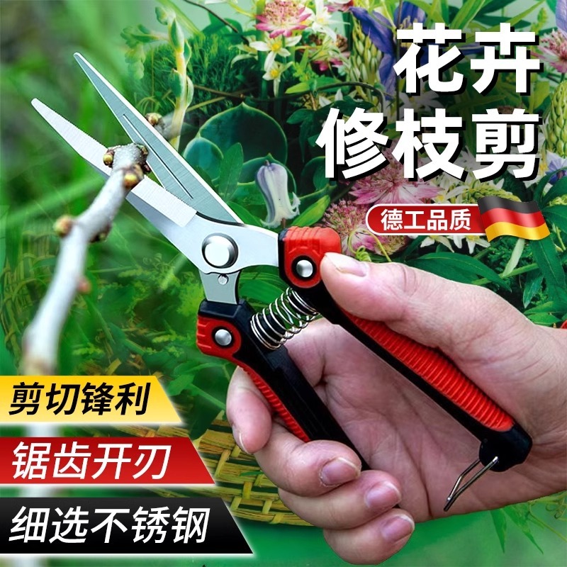 日本SK5不锈钢剪刀修枝剪粗枝剪子家用修花剪园林园艺枝剪摘果剪