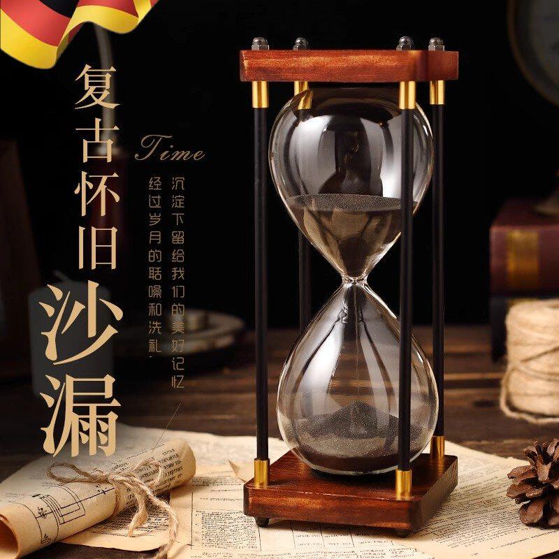 沙漏计时器儿童漏斗防摔15/30/60分覆古创意摆件高级感防摔学习用