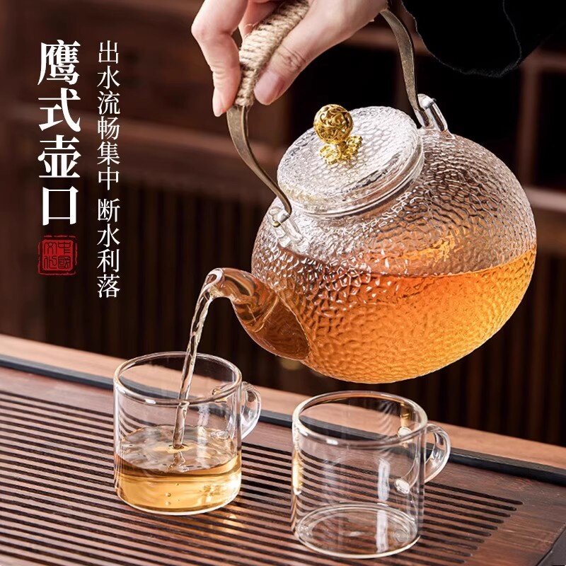 玻璃茶壶泡茶家用耐高温围炉煮茶壶2026新款明火烧水器茶具黑晶炉