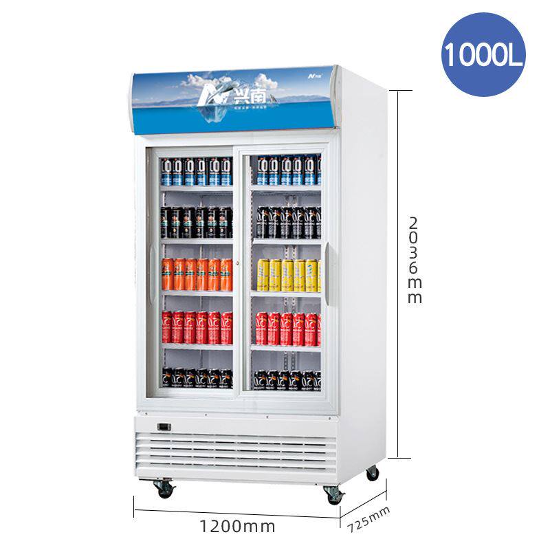 推荐商用双门展示柜全铜管自动回归门冷柜冷藏立式冰柜超市饮料柜