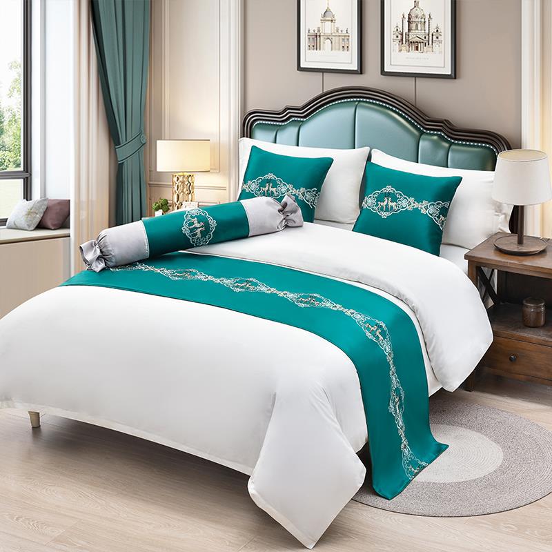 床尾巾床盖垫北欧式北美轻奢家用酒店宾馆床搭高端奢华床围毯床旗