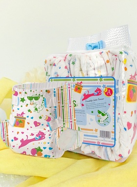 爱趣新品ABDL成人纸尿裤一次性猫和恐龙印花高吸收男女通用7片