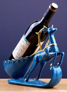 欧式创意红酒架摆件简约现代家居酒柜北欧装饰品客厅葡萄酒架家用