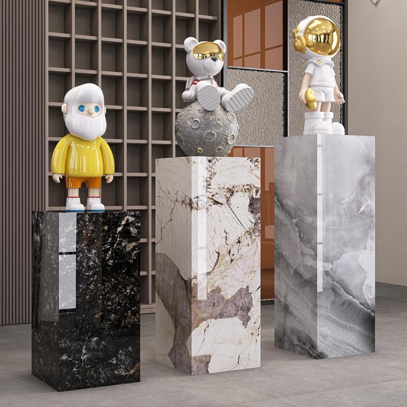 01落地装饰摆饰底座丨客厅玄关大理石岩板展示增高台石头墩子花架