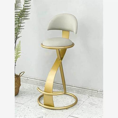 轻奢意式吧台椅简约高脚椅北欧酒吧凳椅现代家用金属岛台皮质吧椅