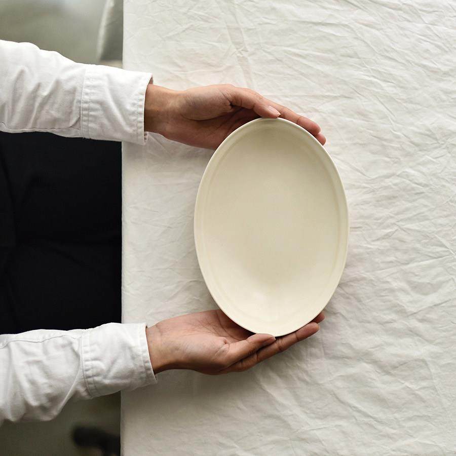 -桃园日常-融白 子口系列 陶瓷餐具套装 船盘 椭圆盘 鱼盘 米白,餐饮具,盘,淘宝优惠券,粉丝福利购,淘宝优惠卷