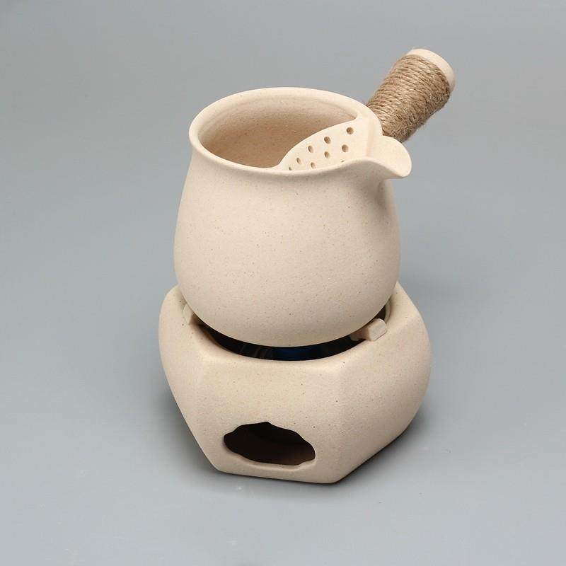 白泥酒精煮茶器罐罐茶煮茶壶侧把壶家用陶瓷室内温茶炉子明火