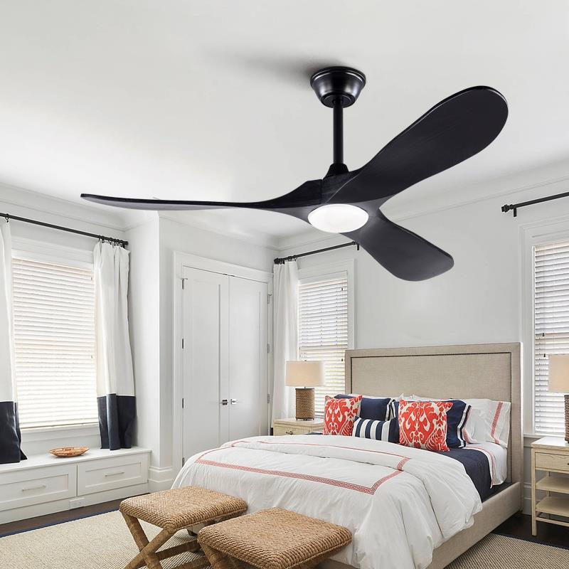 90寸大风力实木吊扇灯北欧家用客厅商用复古餐厅变频一体电风扇灯