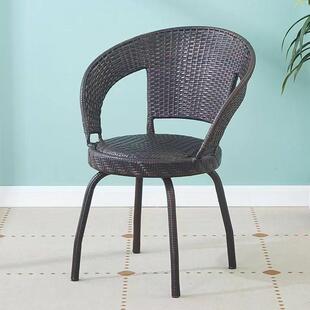 藤椅铁艺休闲椅靠背椅家用椅子单人户外室内阳台编织藤椅旋转椅子