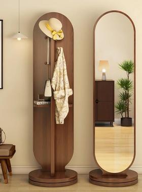 可旋转全身镜家用全身落地镜卧室衣帽架镜子一体全身镜立式可移动