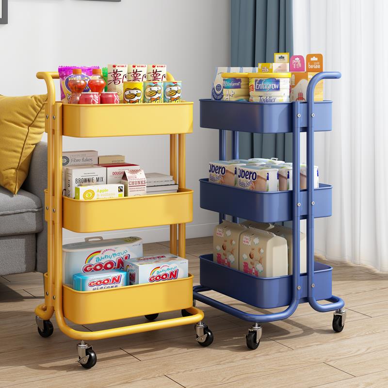 小推车置物架厨房落地多层客厅移动零食架婴儿美容院床头收纳架子