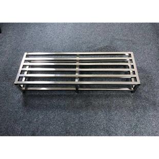 阶梯脚踏台不锈钢医院置地式置物架25cm高长方形米面架汤桶架锅架