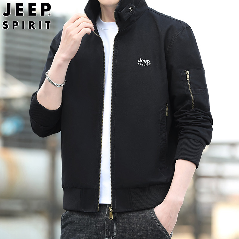 JEEPSPIRIT纯棉男士立领夹克