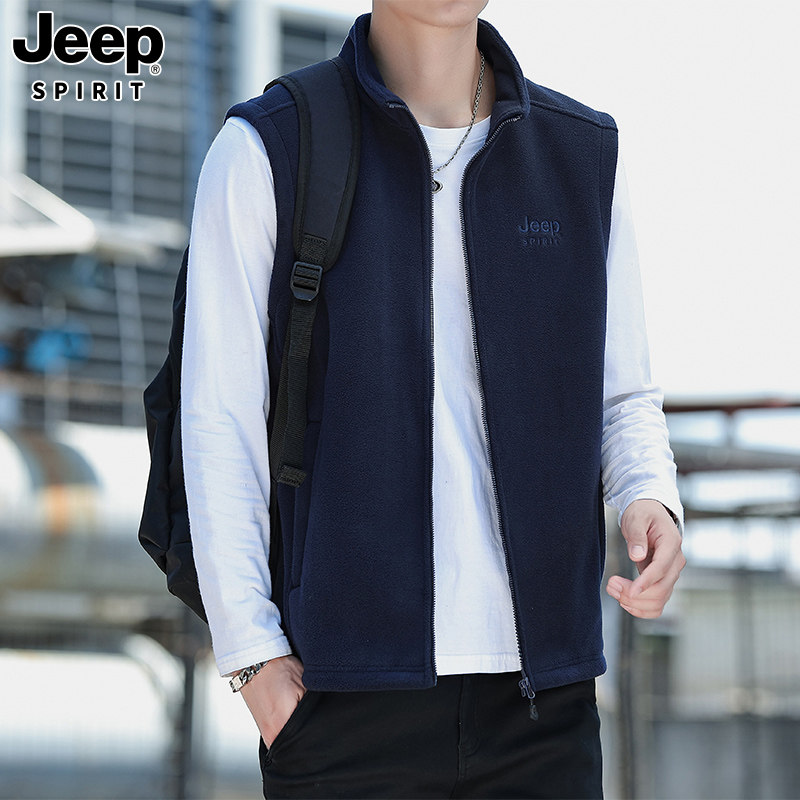 JEEPSPIRIT加绒立领保暖马甲
