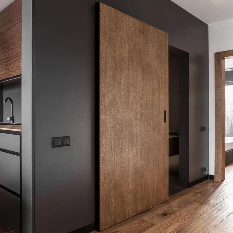 极简幽灵门谷仓无平轨铝木移门卧399室门推拉隐形移门漆免客厅悬